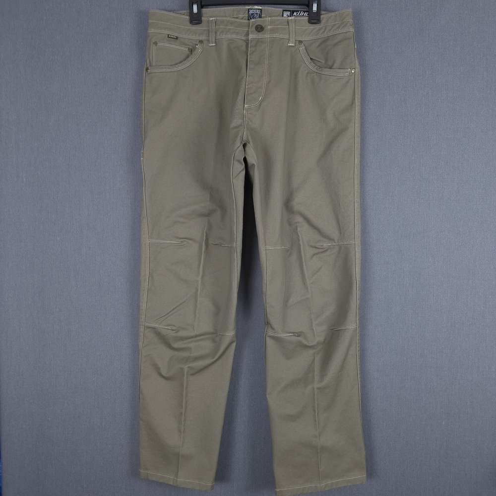 Kuhl Rydr Pants Mens 36x32 (Fits 36x32) Patina‎ Dye Khaki Canvas Hiking Outdoor
